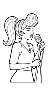 coloriage Chanteuse pour primaire