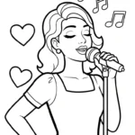 coloriage Chanteuse gratuit