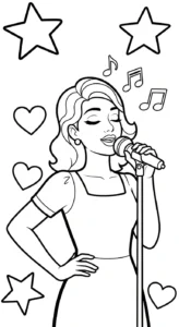 coloriage Chanteuse gratuit