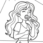 coloriage Chanteuse gratuit pour enfants