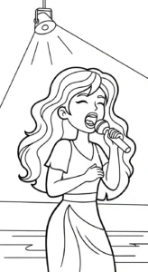 coloriage Chanteuse gratuit pour enfants