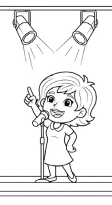 coloriage Chanteuse pour enfant de 2 ans