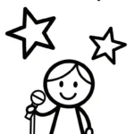 coloriage Chanteuse et découpage à imprimer