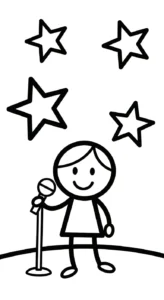coloriage Chanteuse et découpage à imprimer