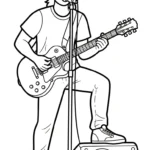 coloriage Chanteuse et decoupage