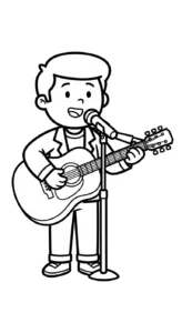 coloriage Chanteuse à imprimer pour enfant de 9 ans