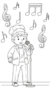 coloriage Chanteuse et decoupage