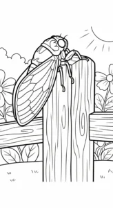 coloriage Cigale à imprimer pour enfant de 4 ans