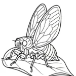 coloriage Cigale à imprimer pour enfant de 3 ans