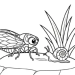 image pour coloriage Cigale enfant