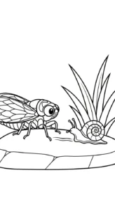 image pour coloriage Cigale enfant
