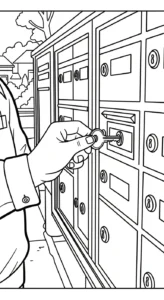 coloriage Facteur à imprimer pour enfant de 4 ans