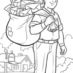 coloriage Facteur pour enfant de 3 ans