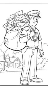 coloriage Facteur pour enfant de 3 ans