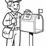 coloriage Facteur pour enfants à imprimer
