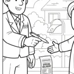 coloriage Facteur de pour enfants