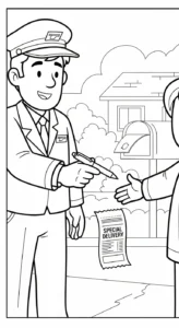 coloriage Facteur de pour enfants