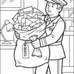 coloriage Facteur pour enfant de 2 ans