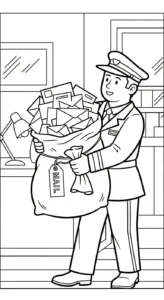 coloriage Facteur pour enfant de 2 ans