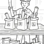 coloriage Facteur à imprimer pour enfant de 12 ans