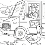 coloriage Facteur pour enfants a imprimer