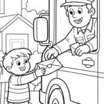 coloriage Facteur en ligne pour enfant