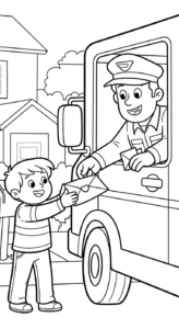 coloriage Facteur en ligne pour enfant