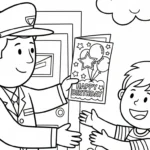 coloriage Facteur pour enfant