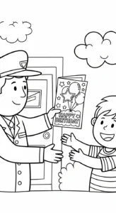 coloriage Facteur pour enfant