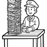 coloriage Facteur à imprimer pour enfant de 10 ans