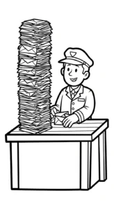 coloriage Facteur à imprimer pour enfant de 10 ans
