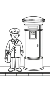 coloriage Facteur educatif pour enfant
