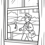coloriage Facteur pour enfant de 2 ans