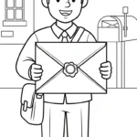 coloriage Facteur pour enfant de 7 ans