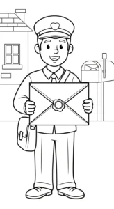 coloriage Facteur pour enfant de 7 ans