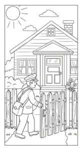 coloriage Facteur à imprimer pdf gratuit