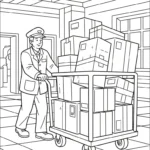 coloriage Facteur à imprimer gratuit
