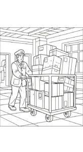 coloriage Facteur à imprimer gratuit