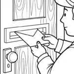 coloriage Facteur et découpage à imprimer