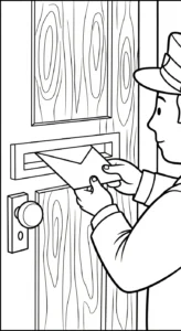 coloriage Facteur et découpage à imprimer