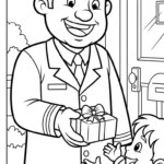 coloriage Facteur et decoupage a imprimer gratuit