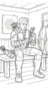 coloriage Hawkeye à imprimer pour enfant de 7 ans