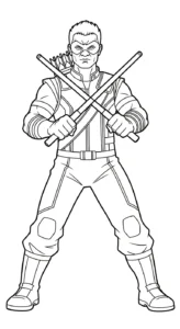 imprimer coloriage Hawkeye gratuit