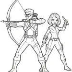 coloriage Hawkeye à imprimer kawaii