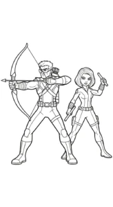 coloriage Hawkeye à imprimer kawaii