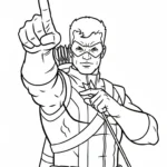 coloriage Hawkeye à imprimer kawaii