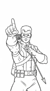 coloriage Hawkeye à imprimer kawaii