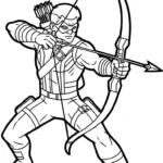 coloriage Hawkeye a colorier en ligne gratuitement