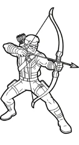 coloriage Hawkeye a colorier en ligne gratuitement