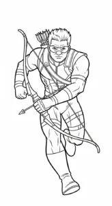coloriage Hawkeye et dessin a imprimer